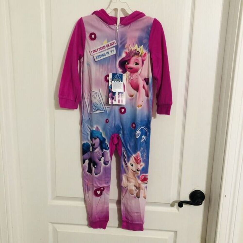 Brand New My Little Pony Fleece Onepie Sleepwear Size 10‎ Girls Pink/ Purple
